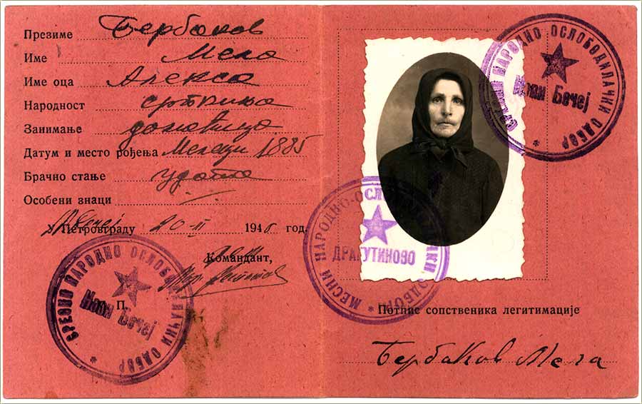 Lična legitimacija posla II rata...