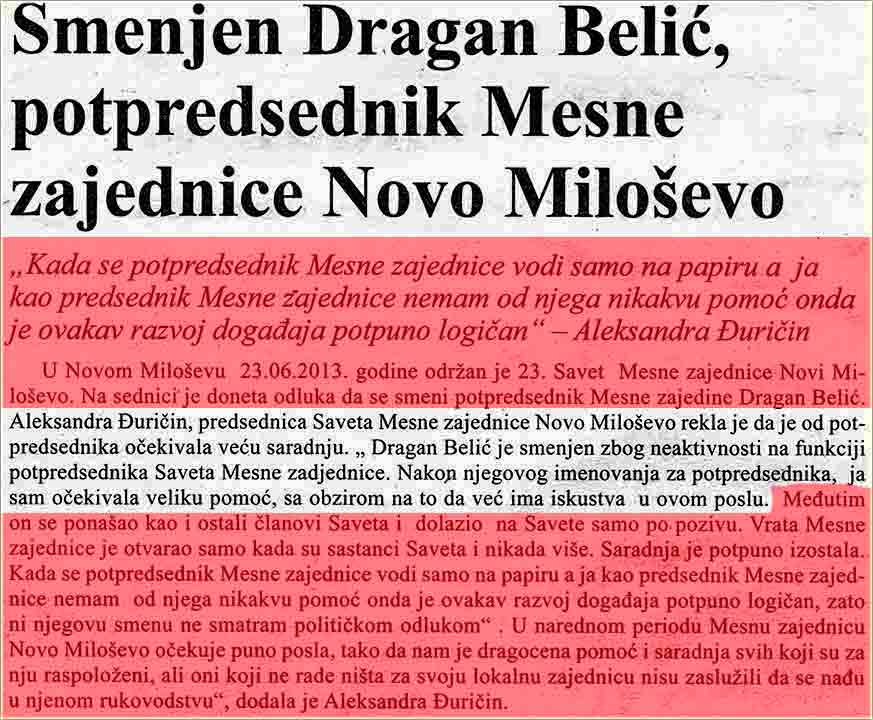 A što je smenjen, Dragan Belić II ?!?