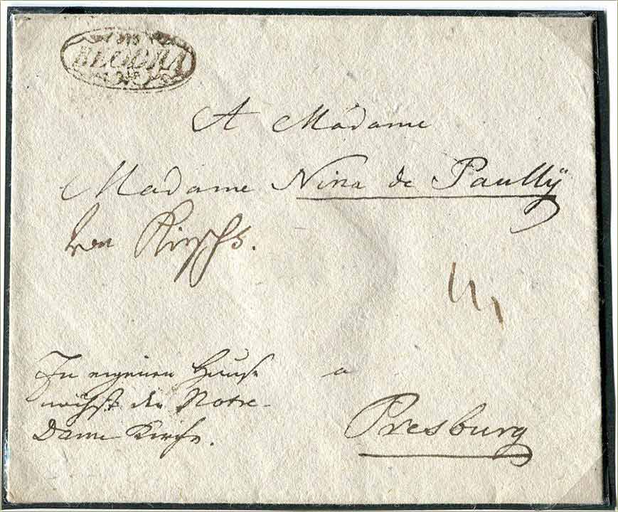 Dopisnica iz Beodre, iz 1830-te...