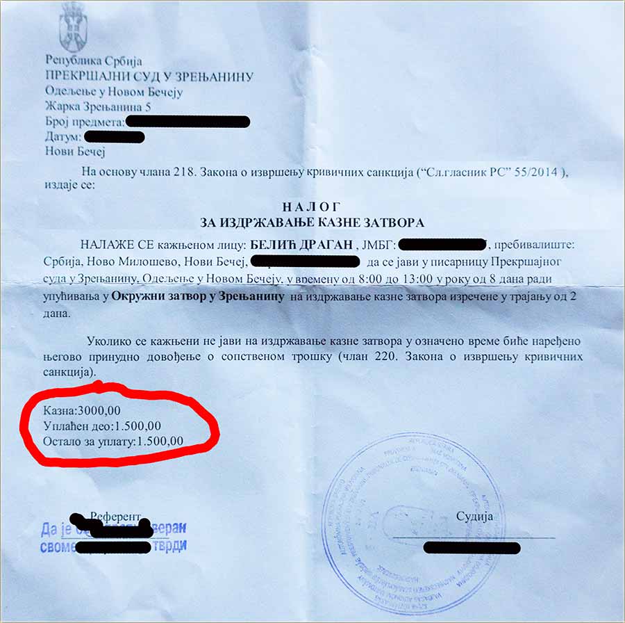 Moram..., da idem u zatvor !!!