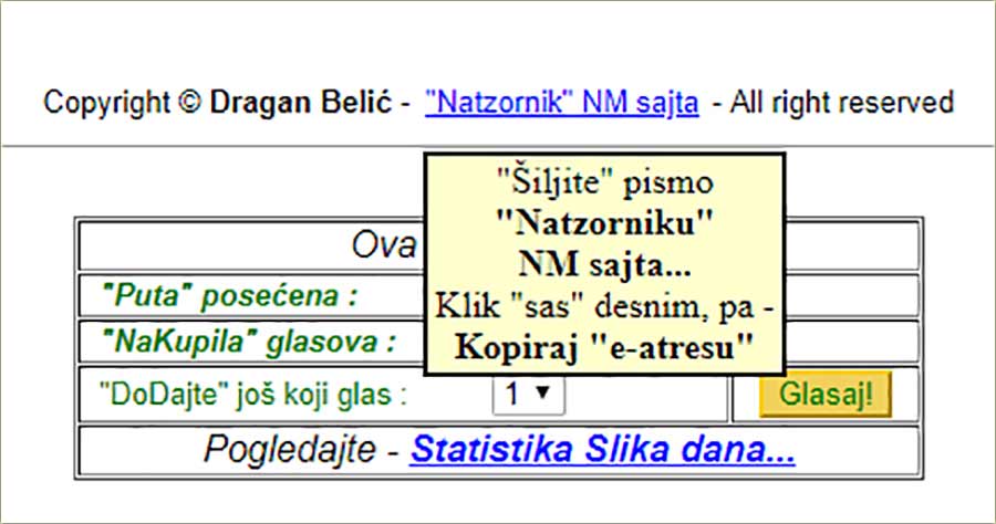 Nova e-mail atresa, natzornika NM sajta !!!