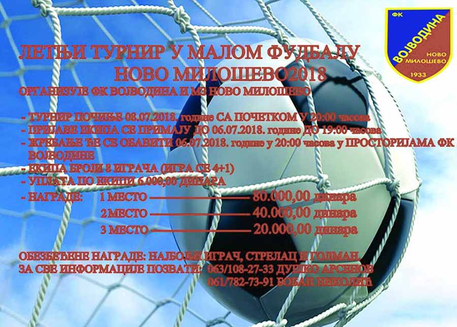 Novomiloševački, letnji turnir u mâli fuzbal !!!