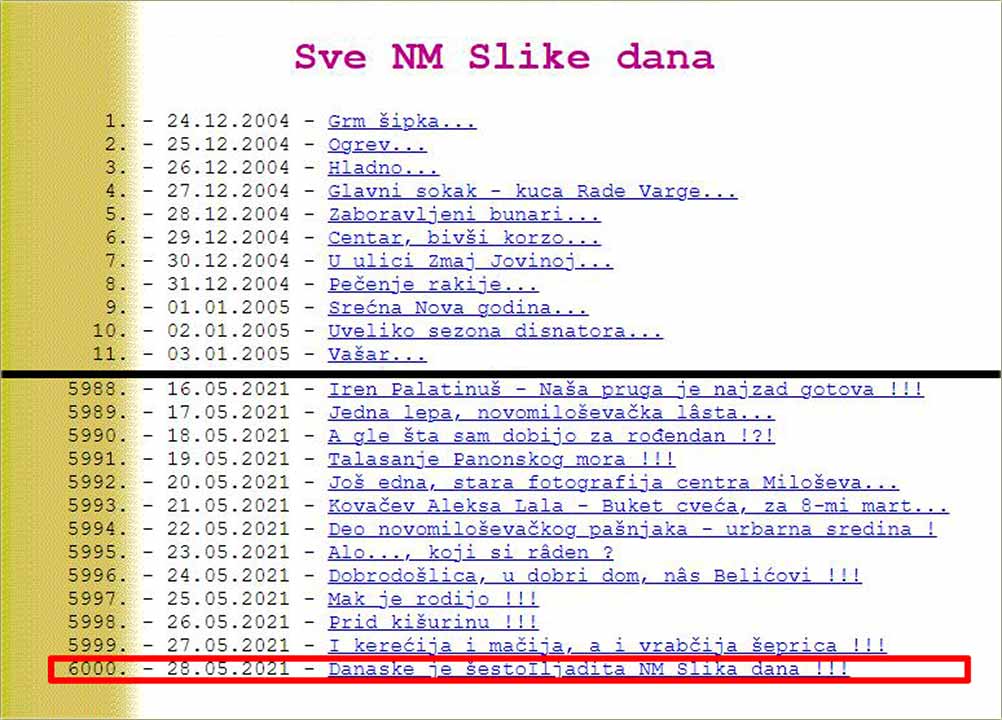 Danaske je šestoIljadita NM Slika dana !!!