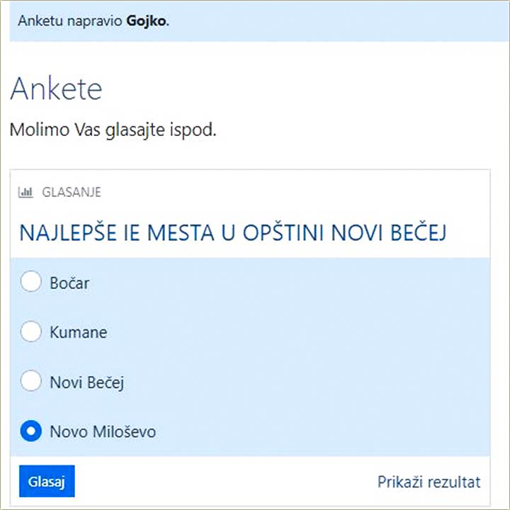 NAJLEPE IME MESTA U OBTINU NOVI BEEJ, JE ?
