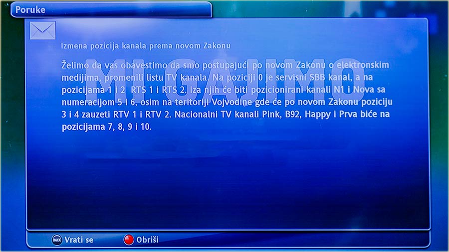 Kav zakonska, promena liste TV kanala !?!