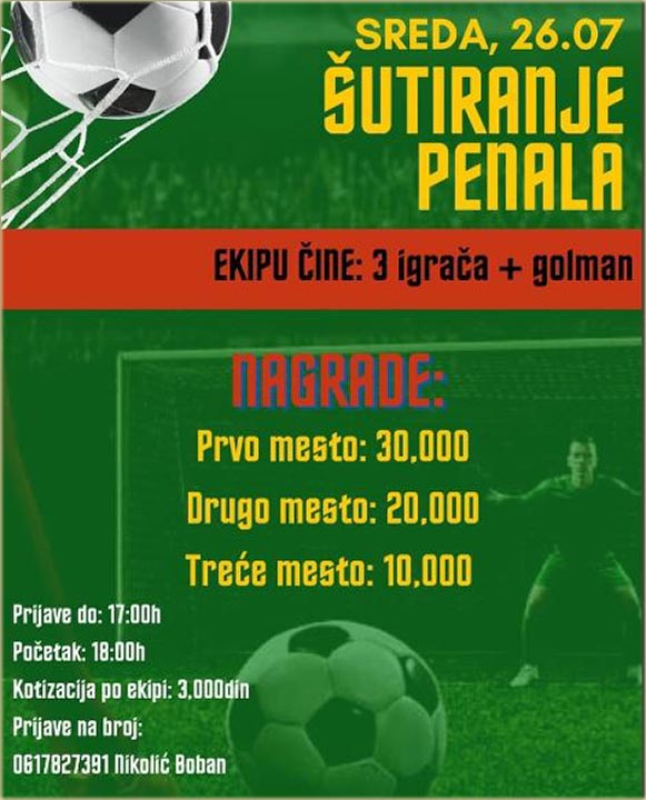 Turnir - UTIRANJE PENALA !!!