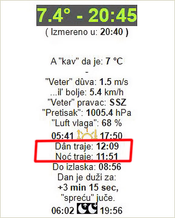 Ravnodnevnica, sas du�im danom ?!?