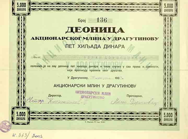 Deonica Akcionarskog mlina u ...